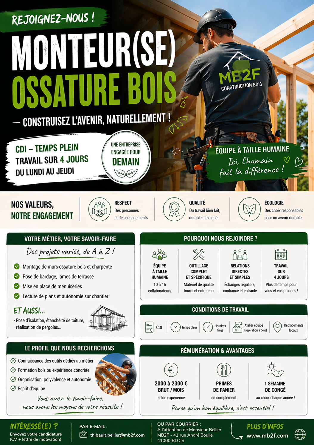 Recrute Monteur Ossature Bois